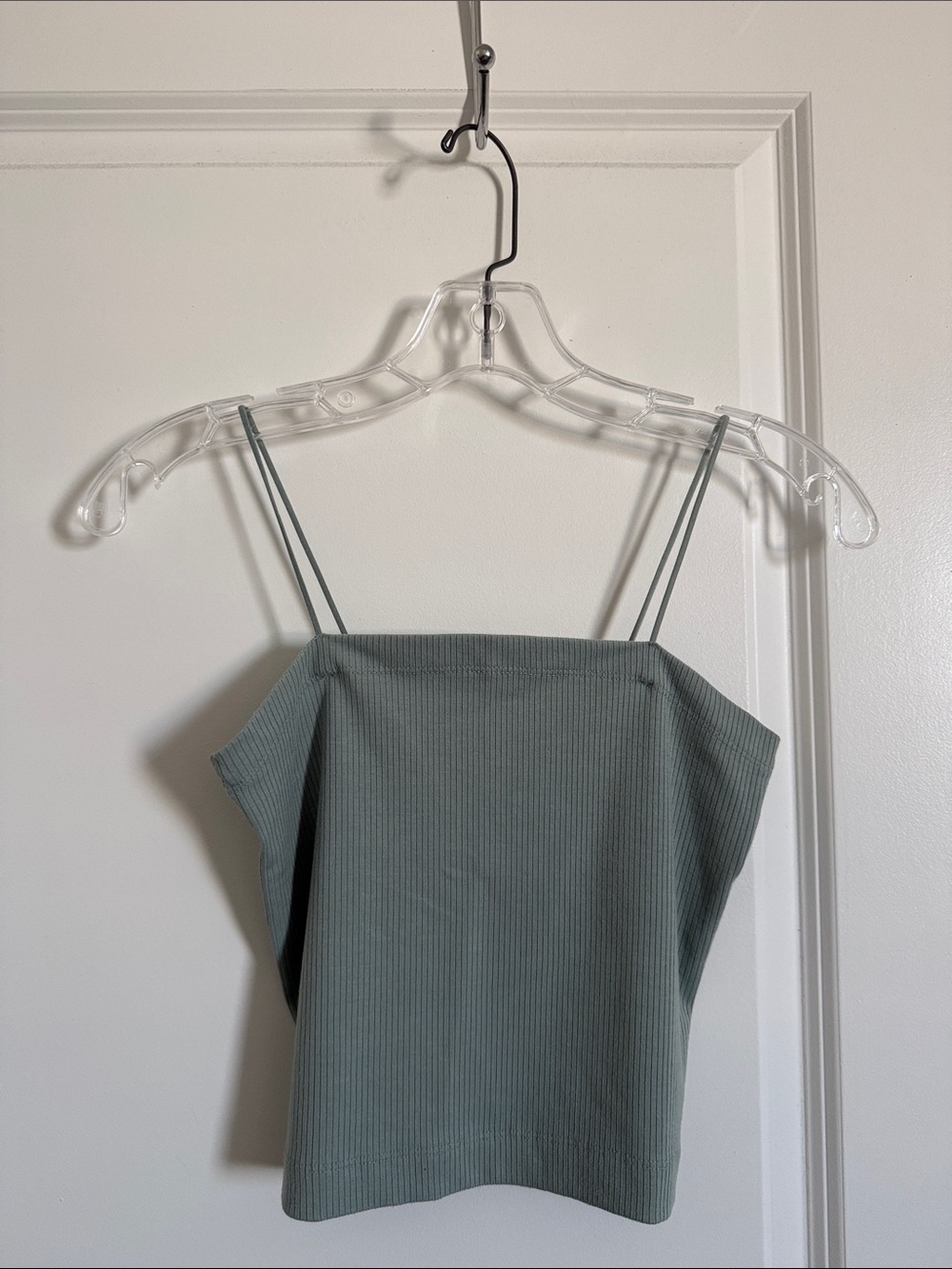 American Eagle Ribbed Square Neck Spaghetti Strap Tank